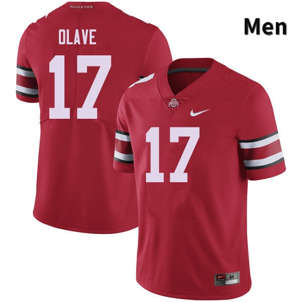 Ohio State Buckeyes Chris Olave Men's #17 Red Authentic Stitched College Football Jersey